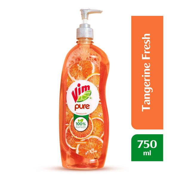 Vim Pure Tangerine Fresh Dishwash Liquid, 750ml