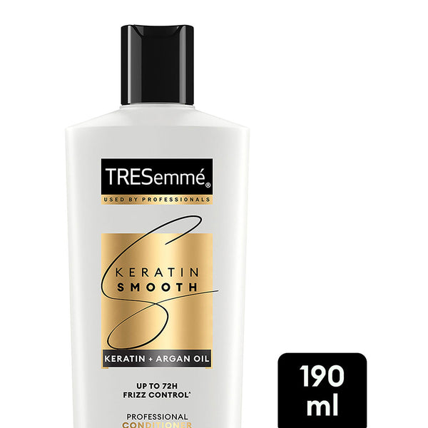 TRESemme Keratin Smooth Conditioner 190ml With Keratin Protein and Argan Oil | Salon-Like Smooth Hair | Up To 72H Frizz Control