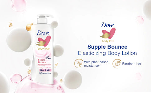 Dove Body Love Supple Bounce Body Lotion for Dry Skin Paraben Free 400ml
