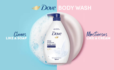 Dove Deeply Nourishing Body Wash 800ml and Dove Gentle Exfoliating Beads Body Wash For Softer Smoother Skin 800ml