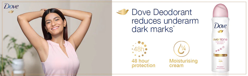 Dove Eventone Deodorant For Women|| Antiperspirant Body Spray For Long Lasting Odour Protection|| Skin Friendly Deo|| Alcohol Free|| Paraben Free|| 150 ml