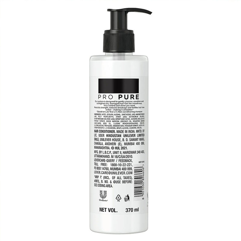 TRESemme Pro Pure Damage Recovery Conditioner|| with Fermented Rice Water|| Sulphate Free & Paraben Free|| for Damaged Hair|| 390 ml
