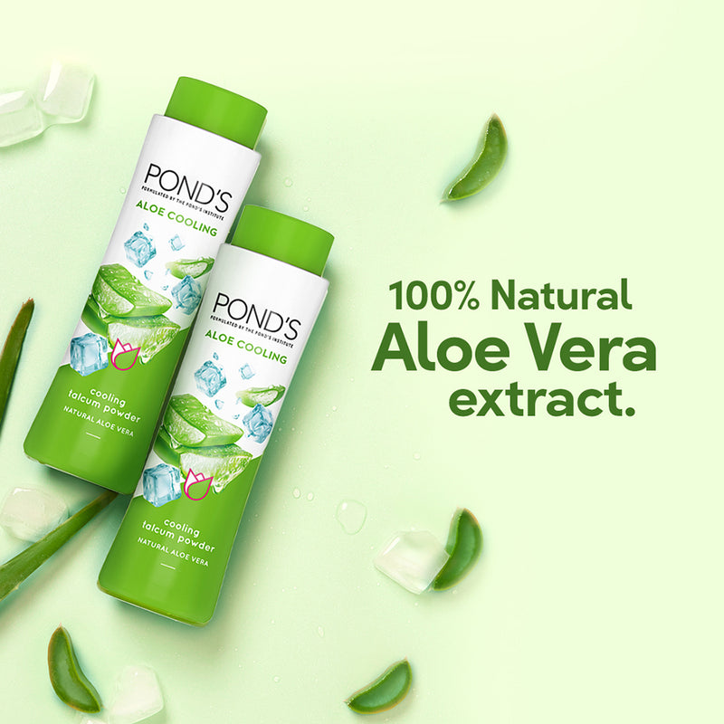 Pond's Aloe Cooling Talc, With 100% Natural Aloe vera extract