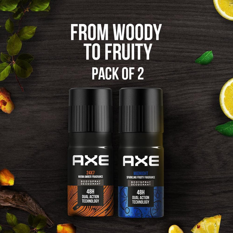 Axe Recharge Midnight and 24x7 Long Lasting Deodorant Bodyspray For Men
