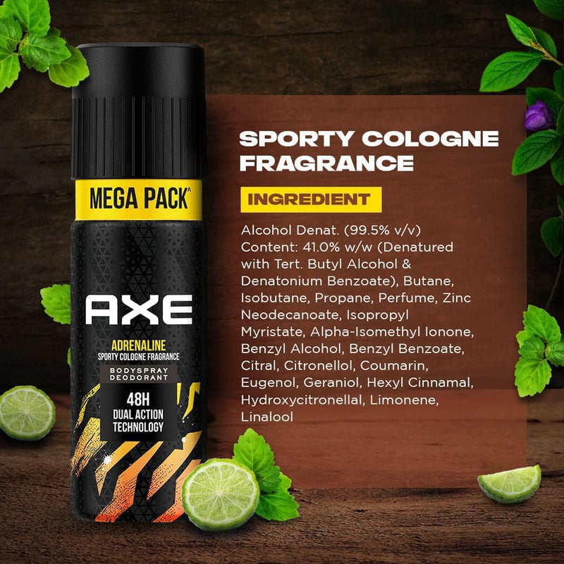 Axe Adrenaline Long Lasting Deodorant Bodyspray For Men 215 ml