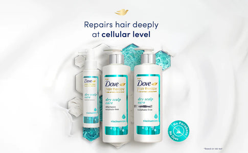 Dove Hair Therapy Dry Scalp Care Moisturizing Conditioner|| Sulphate Free|| No Parabens & Dyes|| With Niacinamide to relieve scalp dryness for smooth hair|| 380 ml