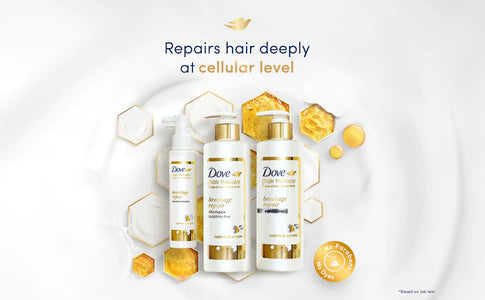 Dove Hair Therapy Breakage Repair Sulphate-Free Shampoo|| No Parabens & No Dyes|| With Nutri-Lock Serum to Reduce Hair Fall for Thicker Looking Hair|| 380 ml