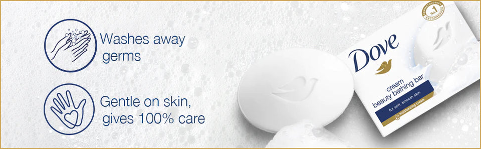 Dove Cream Beauty Bar - Soft, Smooth, Moisturised Skin, 3x125 g
