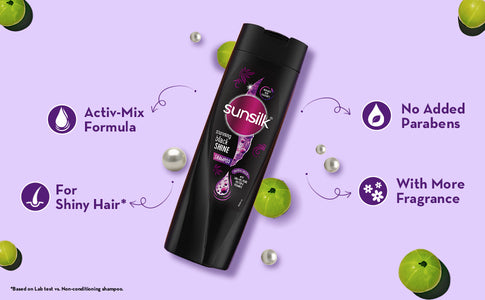 Sunsilk Stunning Black Shine Shampoo|| With Amla Pearl Extract|| Makes Hair looking Fuller|| Moisturised and Shiny|| 650 ml