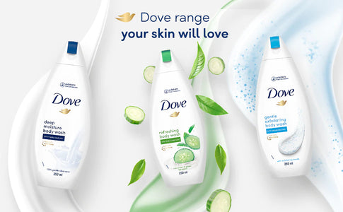 Dove Gentle Exfoliating Body Wash, with Exfoliating Beads, 250ml