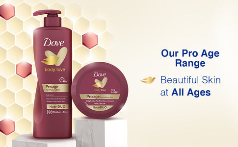 Dove Body Love Pro Age Body Butter For Mature Skin|| Makes Skin Nourished & Radiant|| Paraben Free|| With Olive Oil & Sunflower Oil|| 240g