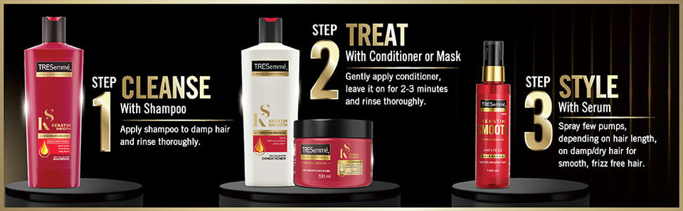 Tresemme Keratin Smooth Shampoo, 1L and Tresemme Keratin Smooth Conditioner, 340 ml(Combo Pack)
