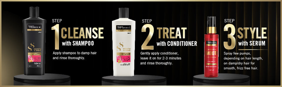 TRESemme Smooth Shine Shampoo 340ml With Vitamin H and Silk Protein | Salon-Smooth Silky Hair| Shiny and Smooth Hair | Intense Hydration