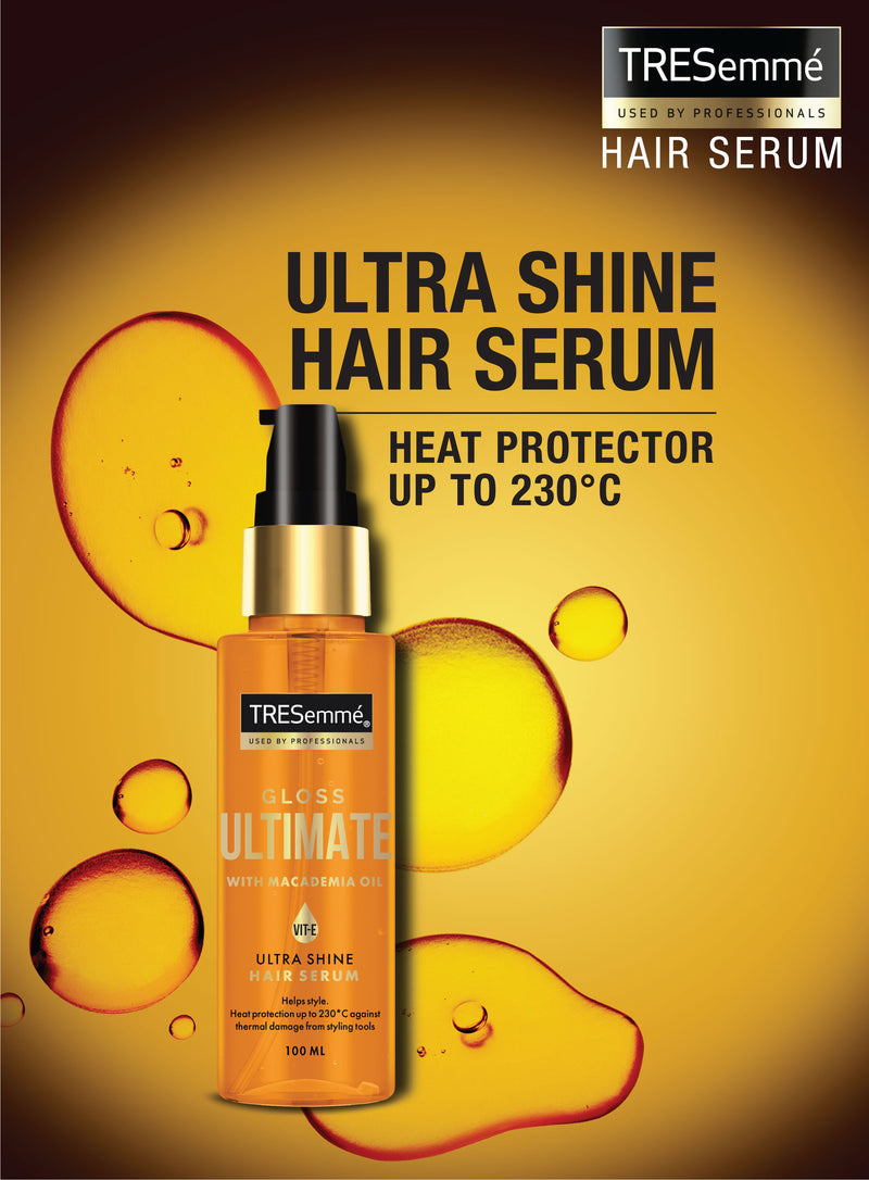 TRESemmé Gloss Ultimate Ultra Shine Hair Serum 100ml with Macadamia Oil & Vitamin E|| || for Super shiny Finish