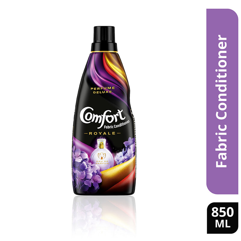 Comfort Perfume Deluxe After Wash Fabric Conditioner Royale 850 ml|| Liquid Fabric Softener with Fine French Fragrance for Freshness|| Softness & Shine