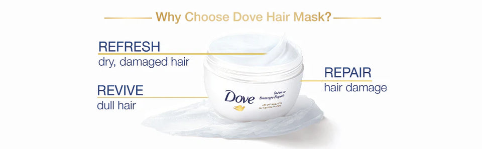 Dove Intense Repair Shampoo, 650 ml and Dove Intense Damage Repair Hair Mask, 300 ml(Combo Pack)