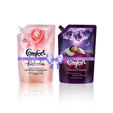 2 in 1 Combo pack-Comfort Delicates 1 ltr pouch & Comfort Sweet Dreams 1 ltr pouch. Gentle care for Delicates and soothing fragrances for bed linens
