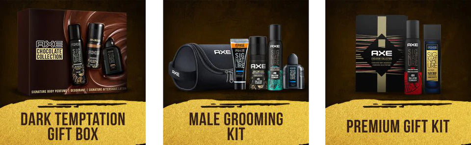 Axe Gold Temptation (Pack Of 2) And Dark Temptation Deodorant for Men( 3 Items In The Set )