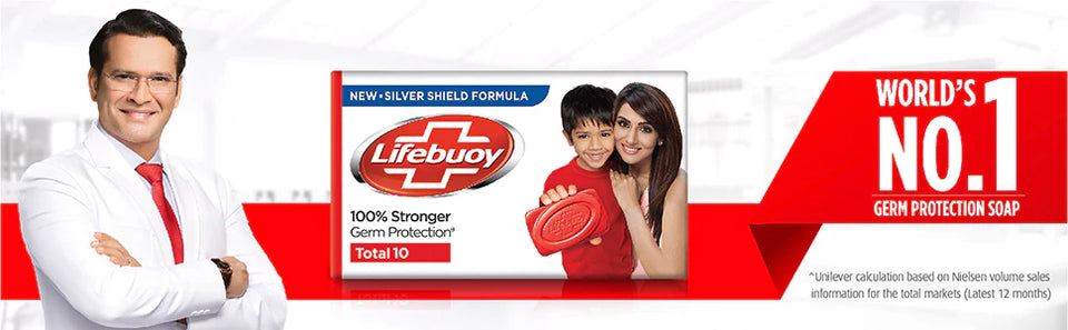 Lifebuoy Total 10 Germ Protection Bathing Soap Bar 125 g (Combo Pack of 7)|| Protects Against Viruses and Germs - Combo Offer
