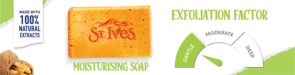 St Ives Apricot & Honey bathing soap| Moisturising soap with Walnut |Made with 100% Natural Extracts| For Natural glowing skin|PETA Approved|Cruelty Free|Offer Pack Buy 4 Get 1 Free