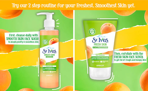 St. Ives Apricot Fresh Skin 3 in 1 Face Scrub with 100% Natural Exfoliants & Pro-Ceramides Fresh Smooth Skin 80g