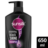 Sunsilk Stunning Black Shine Shampoo|| With Amla Pearl Extract|| Makes Hair looking Fuller|| Moisturised and Shiny|| 650 ml