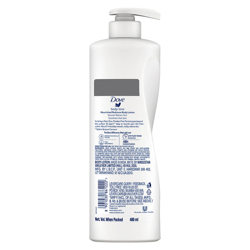 Dove Body Love Nourished Radiance Body Lotion Paraben Free,400ml