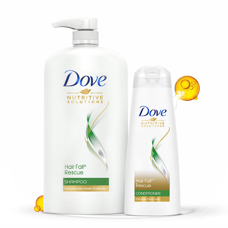 Dove Hair Fall Rescue Shampoo 1Ltr and Dove Hair Fall Rescue Conditioner 340ml (Combo Pack)