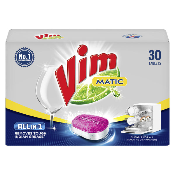 Vim Matic Dishwash All In One Tablets, 30 Tablets