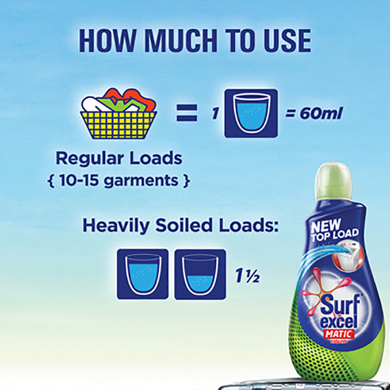 Surf Excel Matic Liquid Detergent Top Load 1L