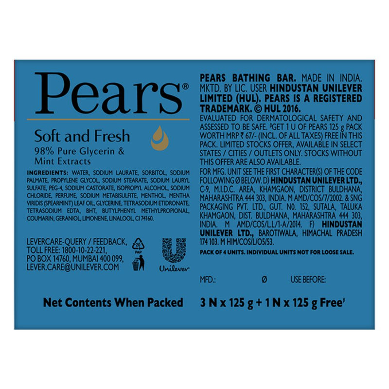 Pears Soft & Fresh, 125g (3x125g+1)