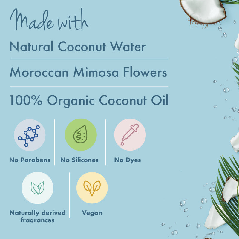 Love Beauty & Planet Natural Coconut Water & Mimosa Flower Refreshing Body Wash, Gentle Plant-based Cleanser, Paraben Free, Sulphate Free, 400ml