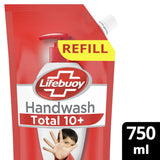 Lifebuoy Total 10 Germ Protection Liquid Hand Wash 750 ml Refill Pack (1+1 Free Combo) Kills 99.9% Germs|| Liquid Hand Soap Fights Bacteria and Viruses
