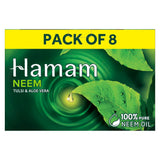 Hamam Neem Tulsi & Aloe Vera Bathing Soap for Body 150 g (Combo Pack of 8) Purifying Soap Bar with Pure Neem Oil and Best of Natural Ingredients