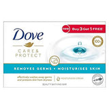 Dove Care & Protect Bar, Removes 99% Germs & Moisturises Skin, 4x100 g AND Pears Soft & Fresh Bathing Bar with 98% Pure Glycerine & Mint Extracts - For Fresh Glow (125g x 4)