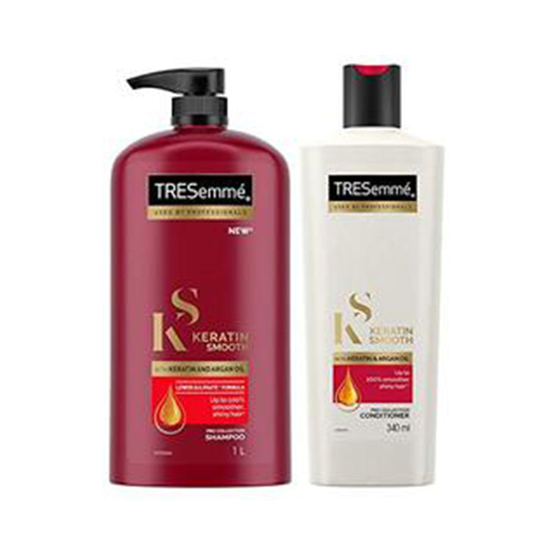 Tresemme Keratin Smooth Shampoo, 1L and Tresemme Keratin Smooth Conditioner, 340 ml(Combo Pack)