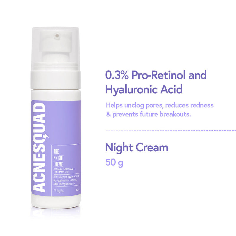 Acne Squad 0.3% Pro-Retinol + Hyaluronic Acid Night Cream