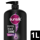 Sunsilk Stunning Black Shine Shampoo 1 L|| With Amla + Oil & Pearl Protein|| Gives Shiny|| Moisturised and Fuller Hair - Paraben Free