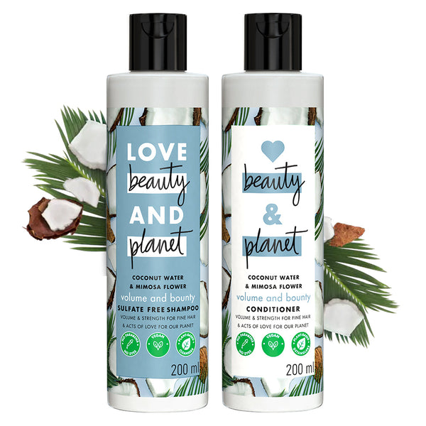 Coconut Water & Mimosa Flower Volume and Bounty Shampoo & Conditioner Combo - (200ml + 200ml)