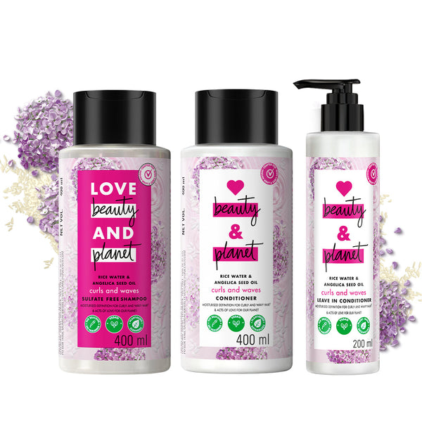 Rice Water & Angelica Seed Oil Silicone Free Shampoo & Conditioner 400ml, Leave-In Conditioner 200ml
