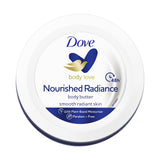 Dove Body Love Nourished Radiance Body Butter Paraben Free|| 48hrs Moisturisation with Plant Based moisturiser Soft Radiant Skin 235g