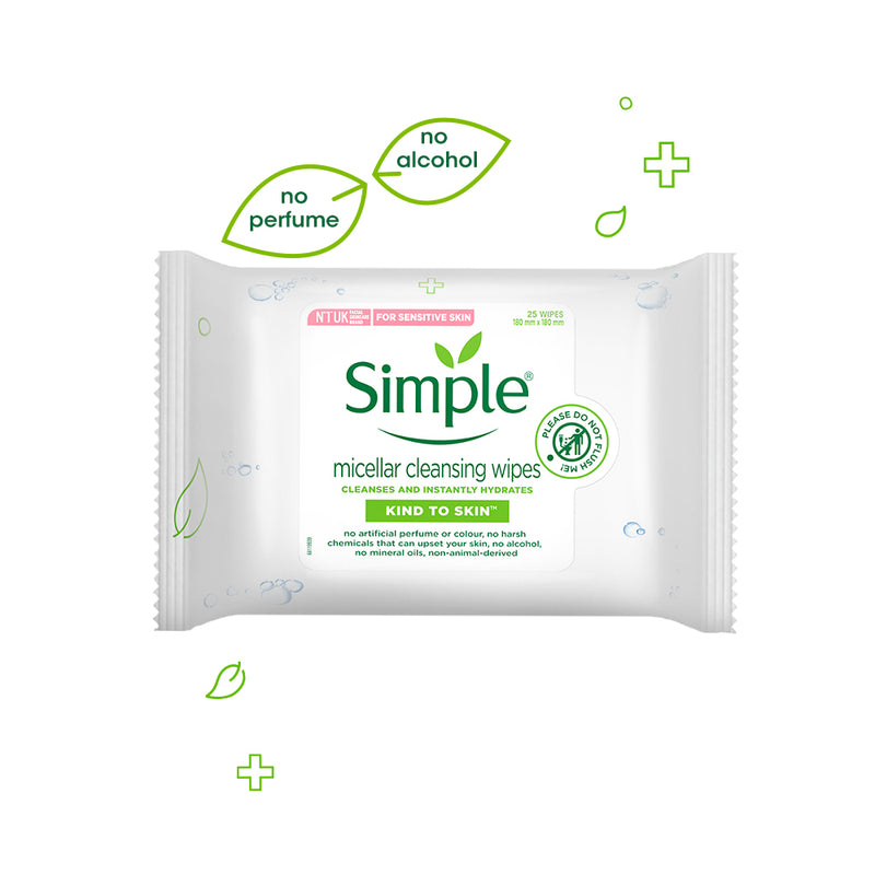 Simple Kind To Skin Micellar Cleansing Wipes - 25 wipes