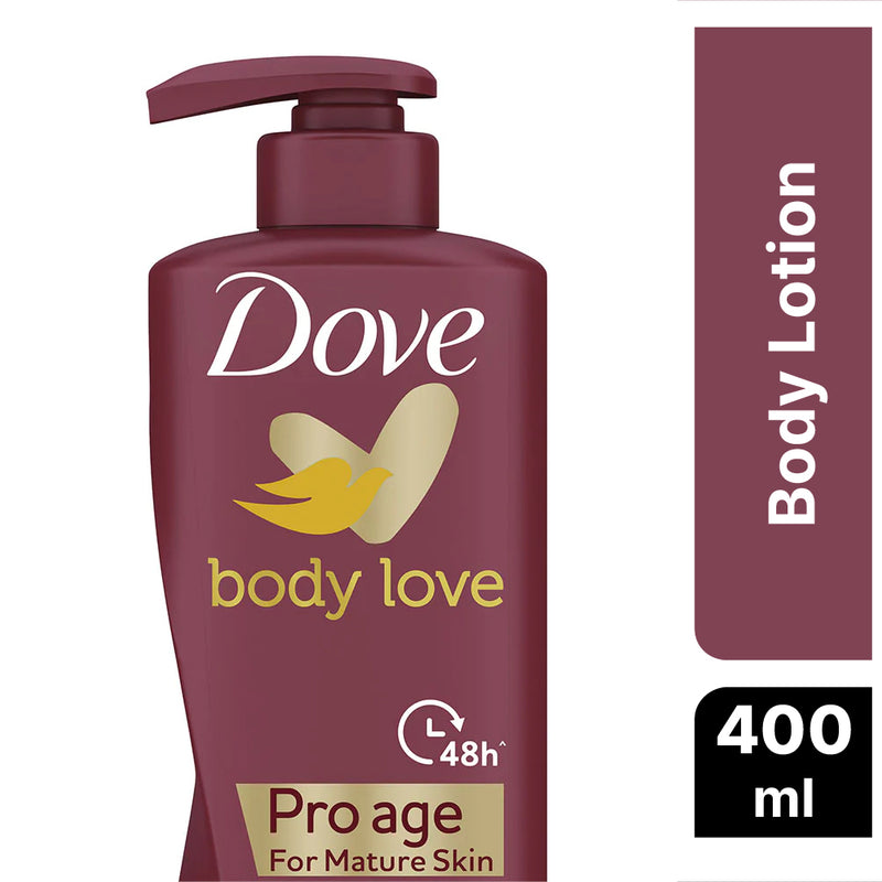 Dove Body Love Pro Age Body Lotion for Mature Skin 48hrs Moisturisation|| Paraben Free|| With Vitamin B3 & Olive Oil|| For Nourished Radiant Skin 400 ml