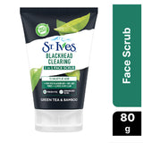 St Ives Green Tea & Bamboo Blackhead Clearing 3 in 1 Face Scrub with 100% Natural Exfoliants & 1% Salicylic Acid Unclogs Pores 80g