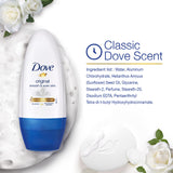 Dove Original Deodorant Roll On For Women, 50ml