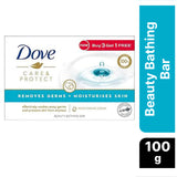 Dove Care & Protect Bathing Bar - Removes 99% Germs & Moisturises Skin|| Plant-Based Cleansers|| 100 g (Buy 3 Get 1 Free)