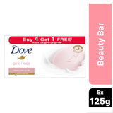 Dove Pink Rosa Beauty Bar - Soft, Smooth, Moisturised Skin, 125 g (Buy 4 Get 1 Free)