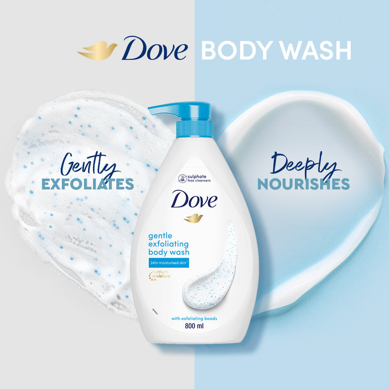 Dove Gentle Exfoliating Beads Body Wash For Softer Smoother Skin 800ml