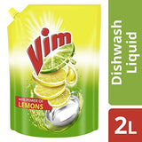 Vim Dishwash Liquid Gel Lemon Refill Pouch, 2 Ltr
