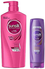 Sunsilk Lusciously Thick & Long Shampoo, 650 ml and Sunsilk Lusciously Thick & Long Conditioner, 180 ml (Combo Pack)